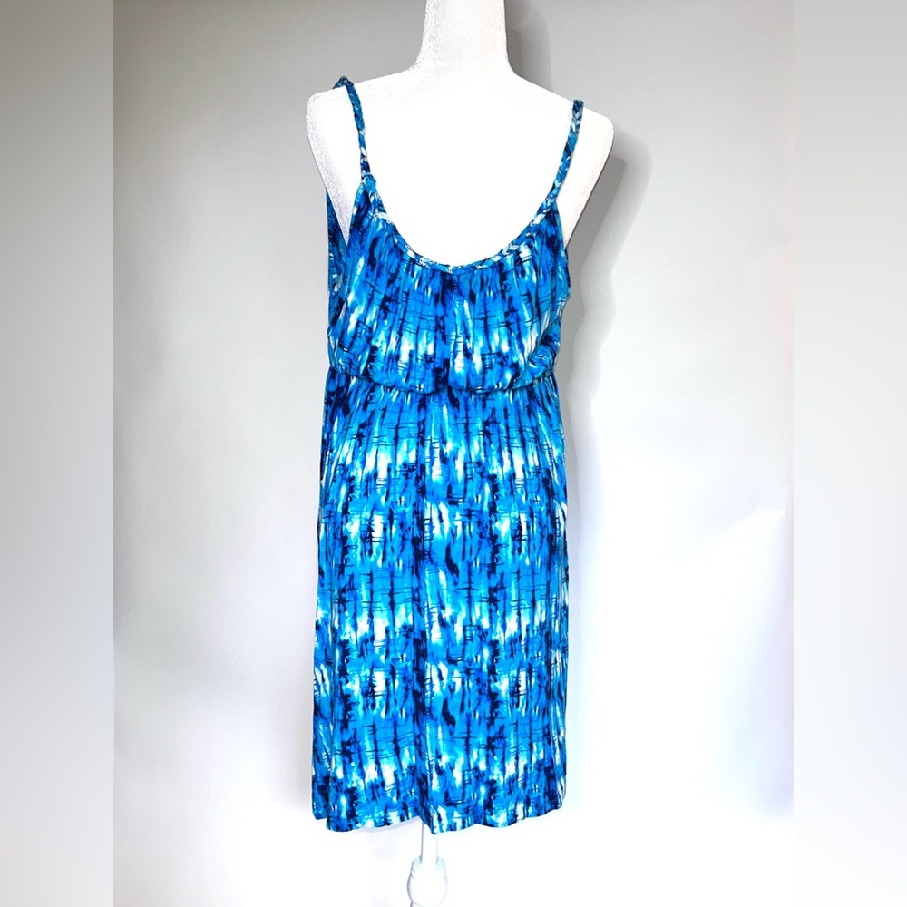 Style &Co. Blue Floral/Tropical Dress Size Large - Picture 3 of 8